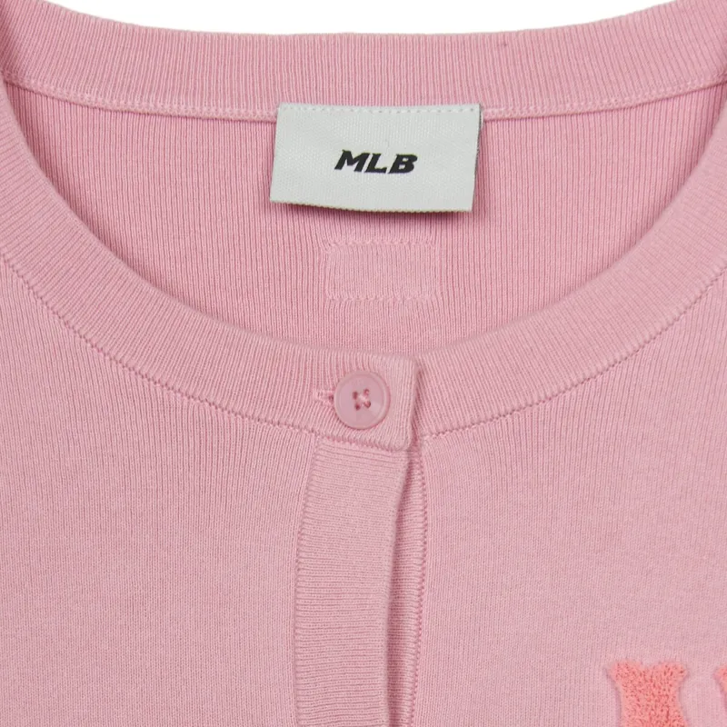 MLB New York Yankees Knitwear Women's Hemp Pink-3