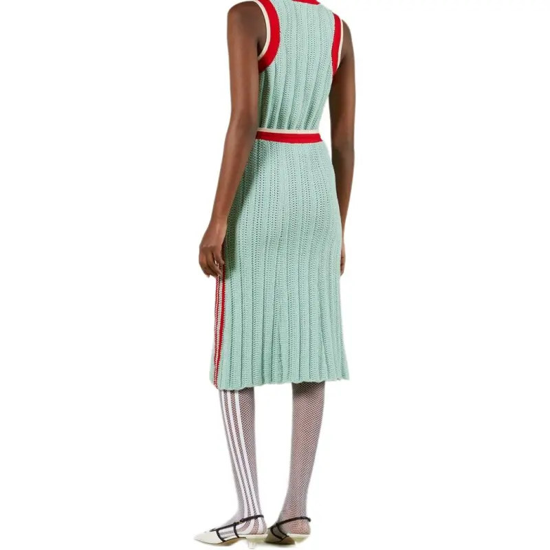 GUCCI x Adidas SS23 Knit Long Skirt Women's Green-2