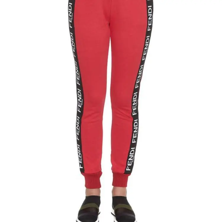 FENDI Knitted Sweatpants Women's Red-2