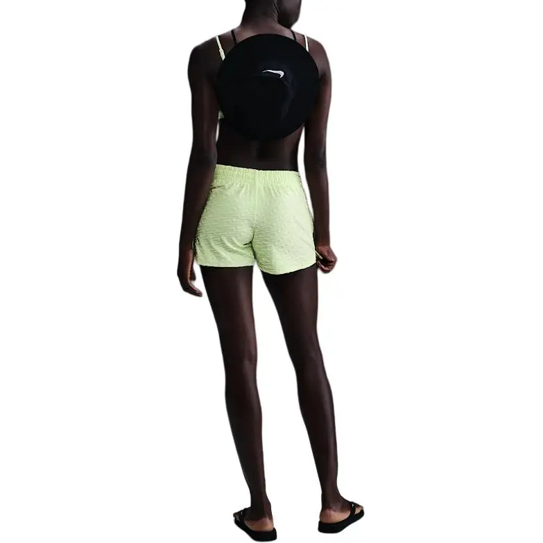Nike Swoosh Casual Shorts Women's Light Yellow/Black-1