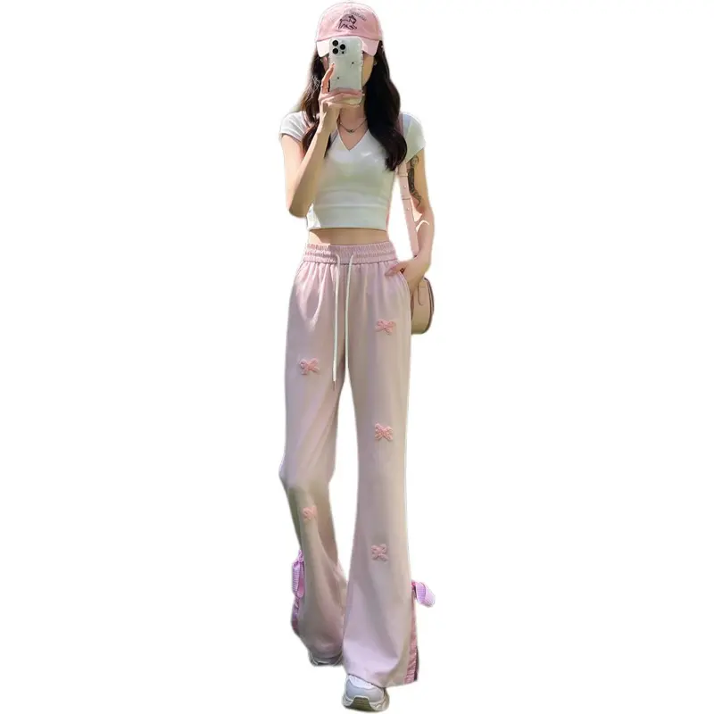 Mu Xiao Xin Casual Pants Women's Pink-4