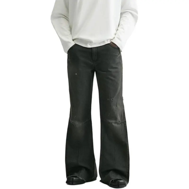 ZARA Jeans Men Black/Green-3