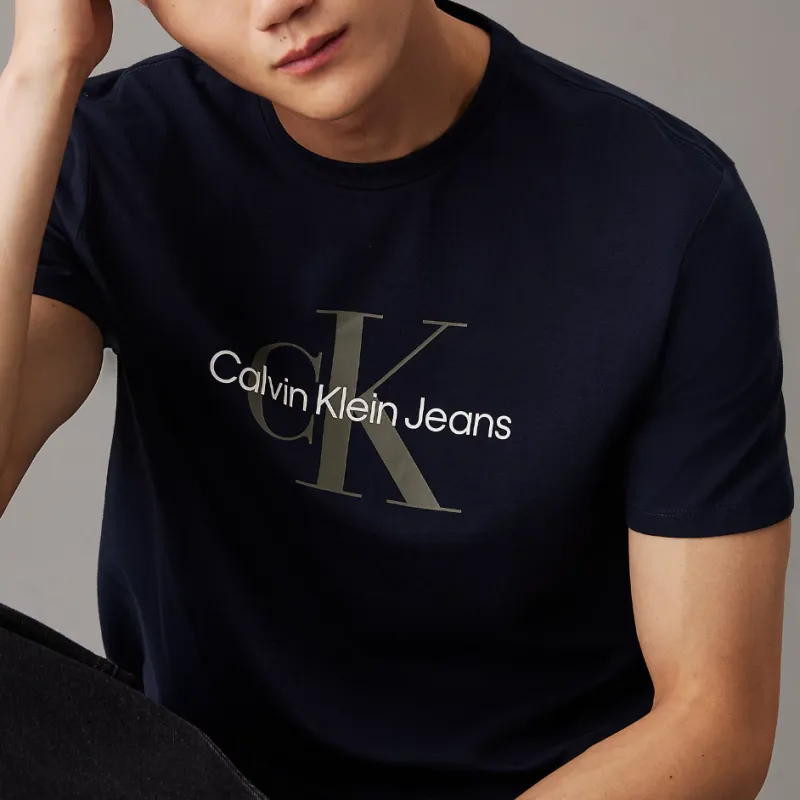 CALVIN KLEIN T Shirt Europe Version Men's Dark Sapphire Blue-2