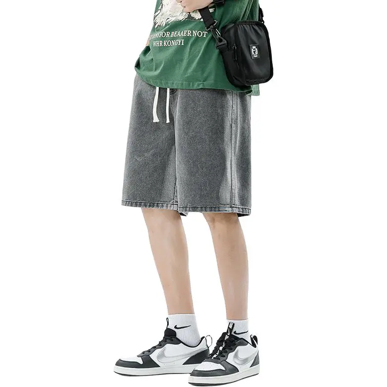 MGXEK Denim Shorts Unisex Smoke Gray-2