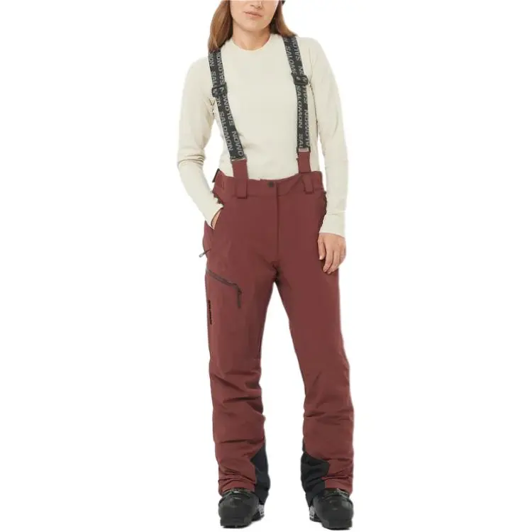 SALOMON BRILLIANT Ski Pants Women's Red Earth Tone-2