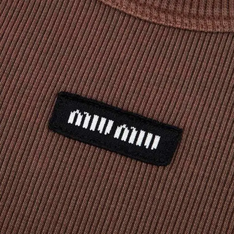 MIU MIU SS25 Crop Tops Women's Cocoa Brown-5