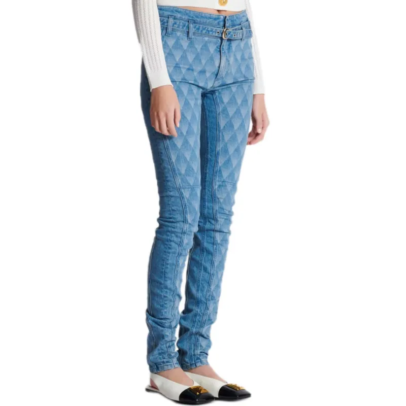 BALMAIN Geometric Patterned Slim Fit Jeans-3