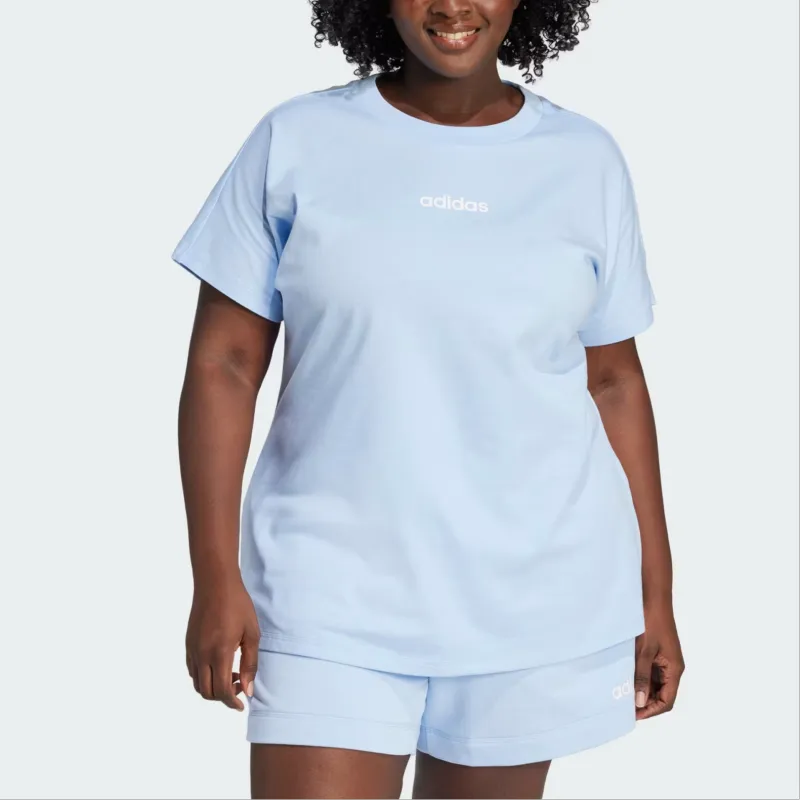 Adidas Free Shipping With AdiClub Essentials Linear Cotton Tee Plus Size-1