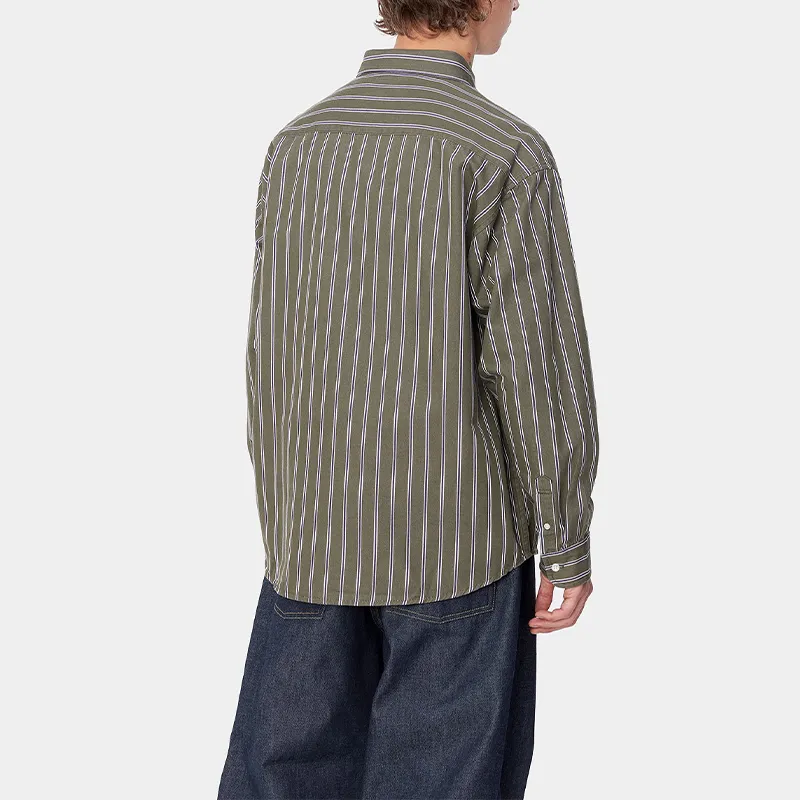 Carhartt WIP FW24 R Fullscreen L/S Signature Shirt Men's Office Green-4