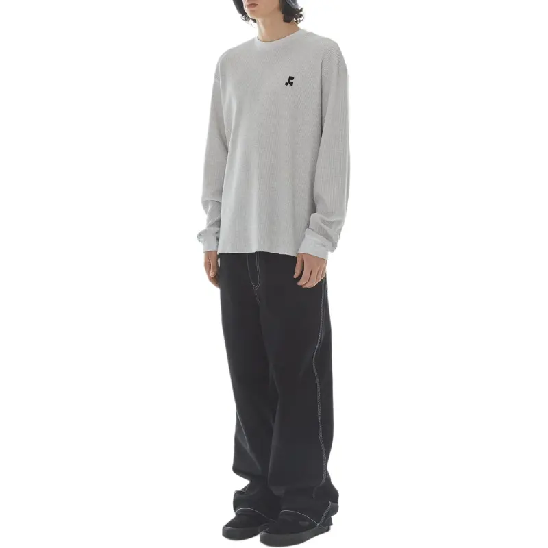 Rest&Recreation OVERSIZED WAFFLE CREWNECK T SHIRT T Shirt Men's LIGHT GREY/Light Gray-2