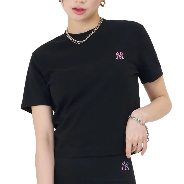 MLB Los Angeles Dodgers New York Yankees T Shirts Women's Black-2