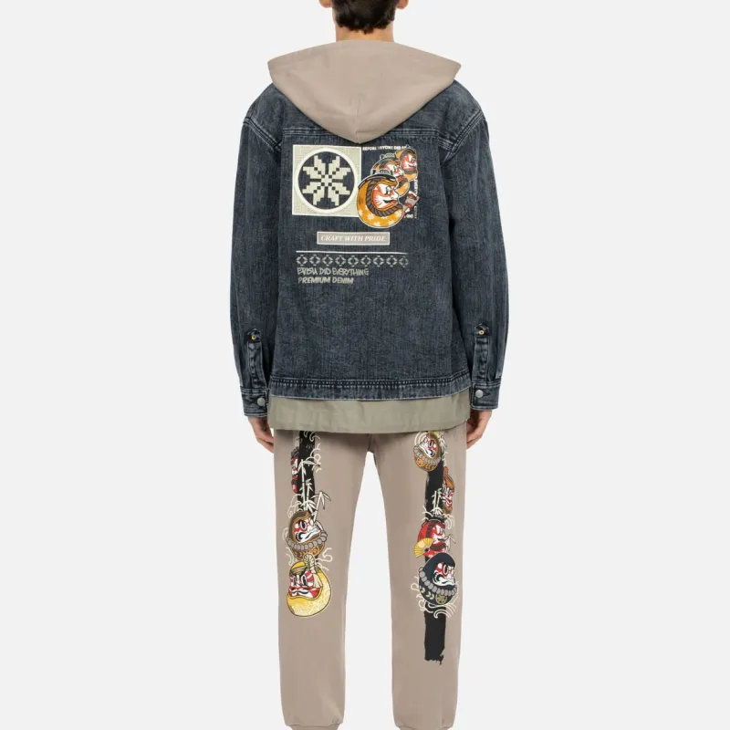 EVISU Denim Jackets Men Black-6