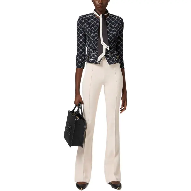 Elisabetta Franchi Printed Stretch Crêpe Jacket-1