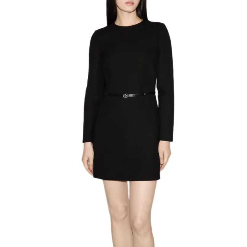 GUCCI FW24 Long Sleeved Dress Women's Black-1