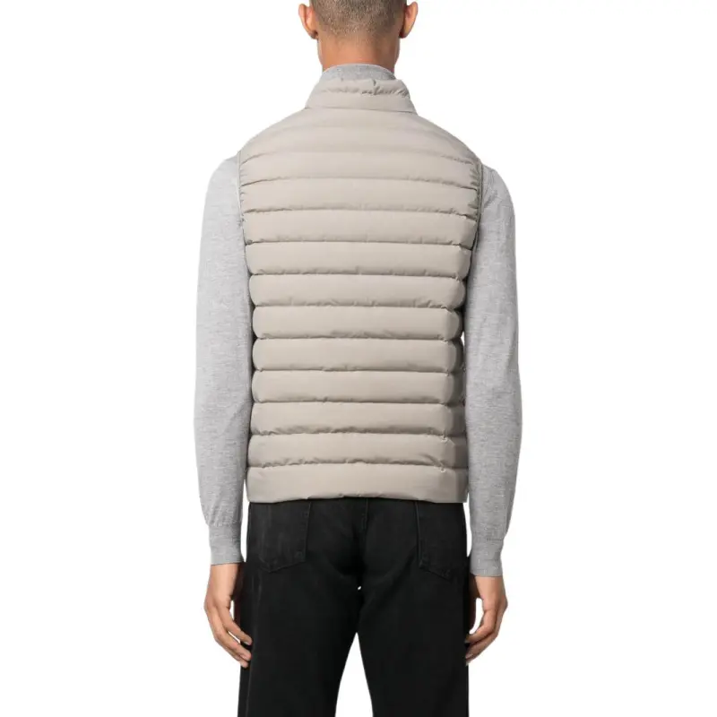 EMPORIO ARMANI Sleeveless Full zip Down Jacket In Quilted Nylon With Eagle Logo Patch-3