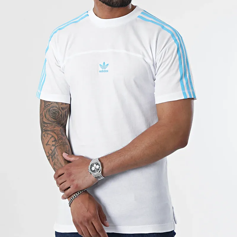 Adidas Originals T Shirt Men's Sky Blue/White-4