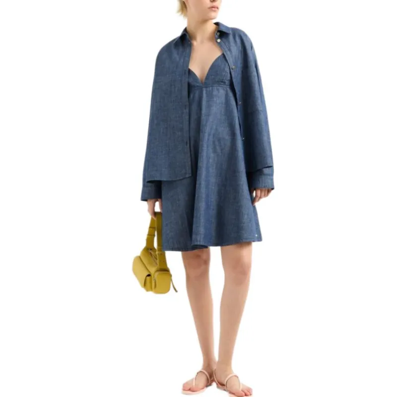 ARMANI EXCHANGEAE SS25 Shirt Women's Blue-3