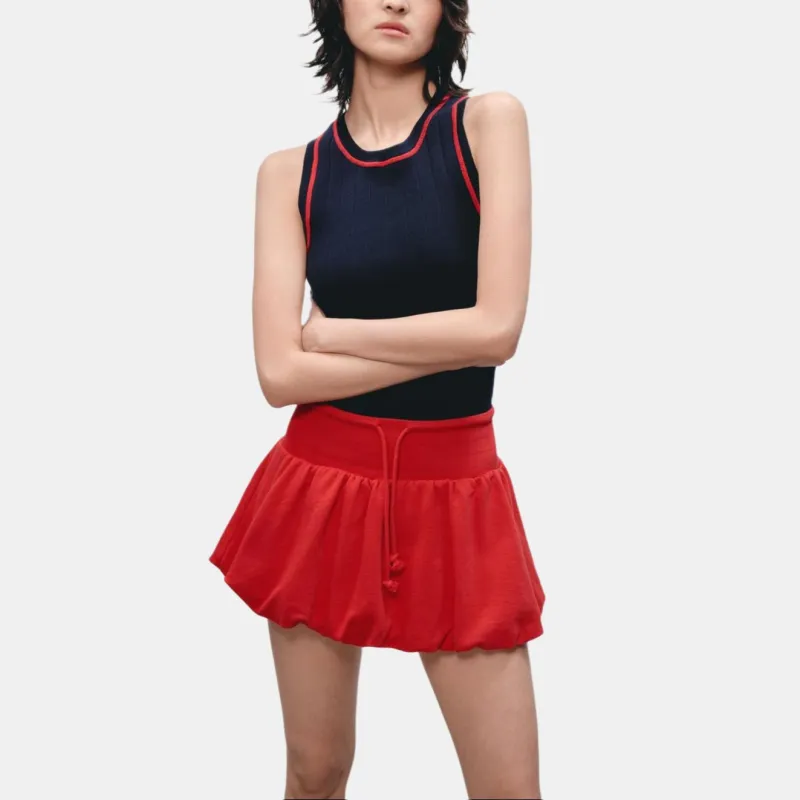 ZARA Casual Short Skirts Women's Dark Red-2