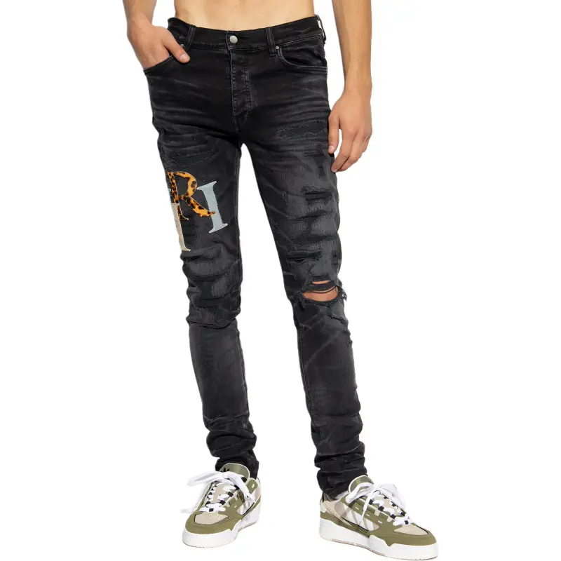 AMIRI Multi Leather Staggered Logo Jean-2