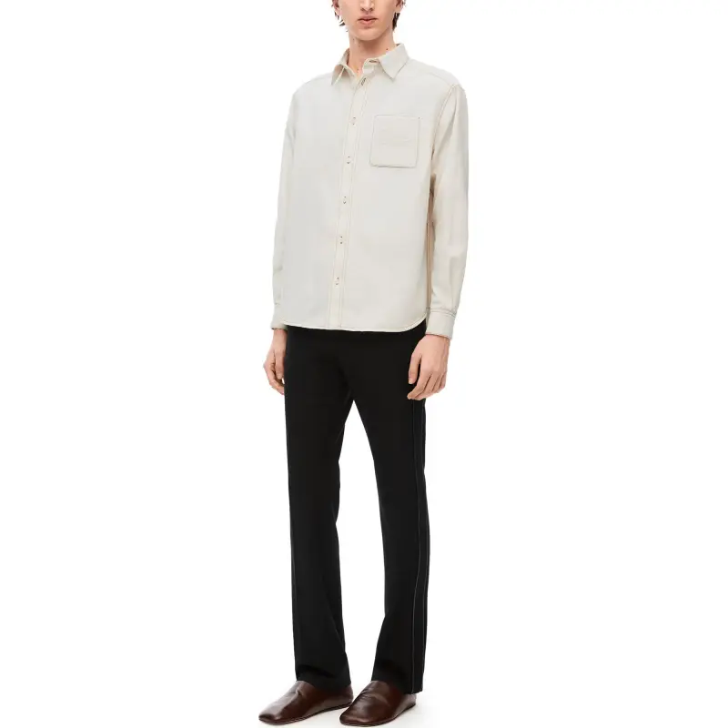 LOEWE Collared Button Up Denim Shirt-3