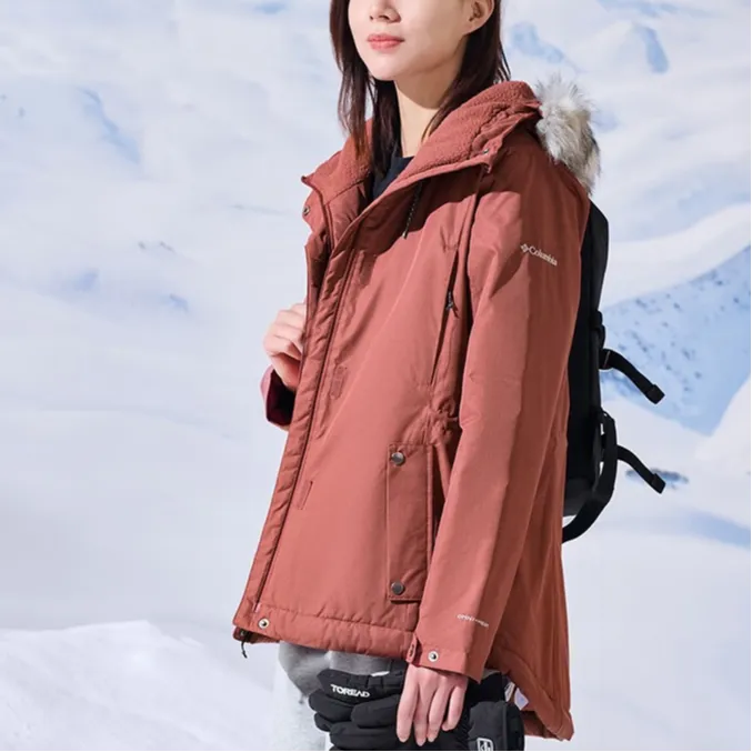 Columbia Puffer Jacket Women's Maroon-2