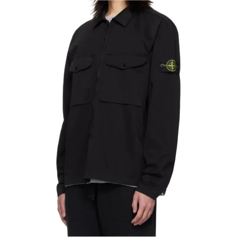 STONE ISLAND Logo Patch Zip Up Jacket-4