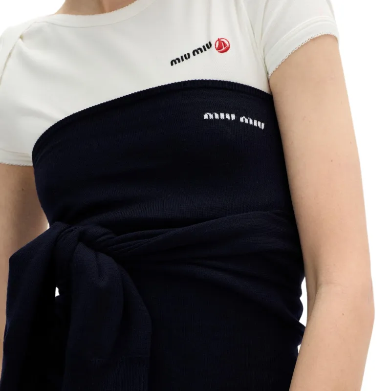 MIU MIU Boatneck Sweater Navy-3