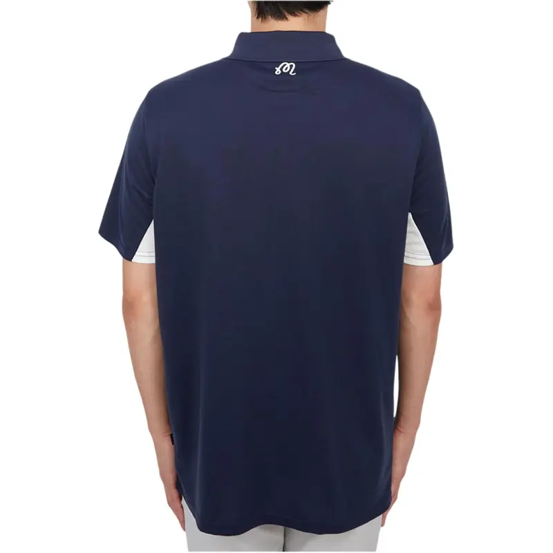 Malbon Golf Polo Shirt Men's Navy Blue-1