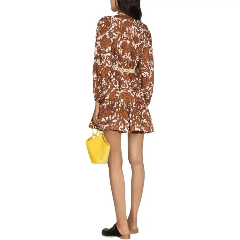 Zimmermann Tiggy Paisley-Printed Belted Shirt Dress-3