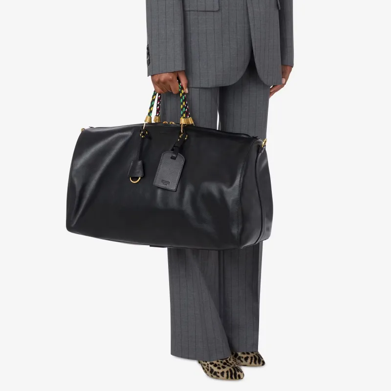 MOSCHINO Zip up Leather Duffle Bag-4