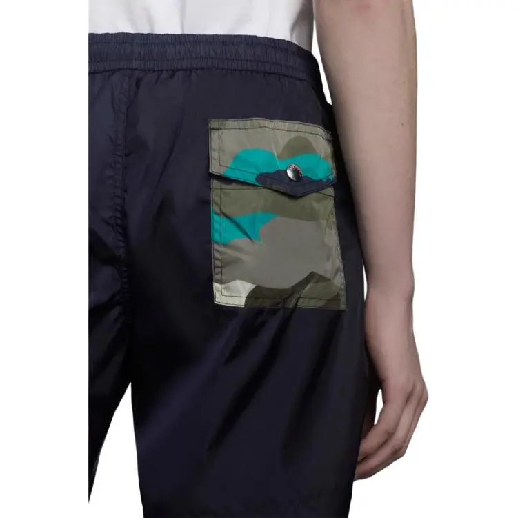 Moncler SS22 Casual Shorts Men Blue Camouflage-4