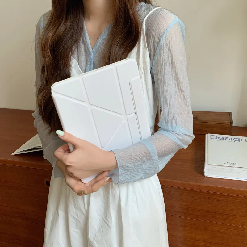 Wei Xin Magnetic Separation Solid Color 4 Colors Compatible With IPad Pro/Air 5/Mini 6/7/11/13 Tablet Protective Cases-1
