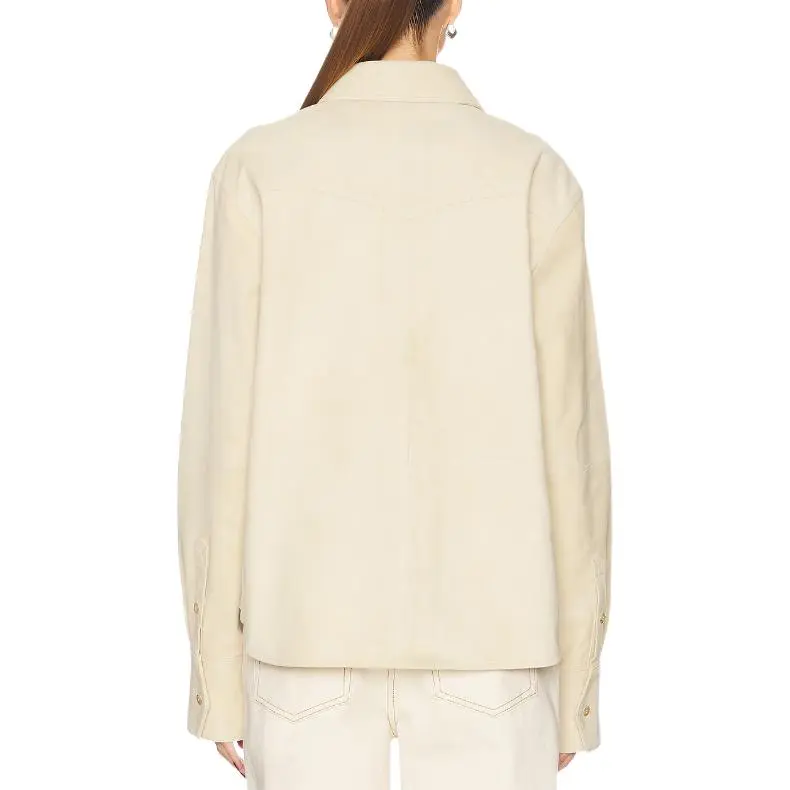 GRLFRND Leather Jacket Women's Beige-1