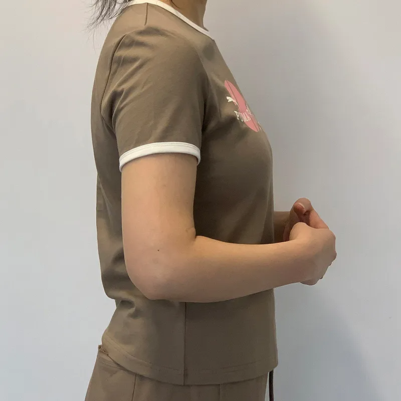 PUMA Set in Sleeve T Shirt Women's Taupe-3