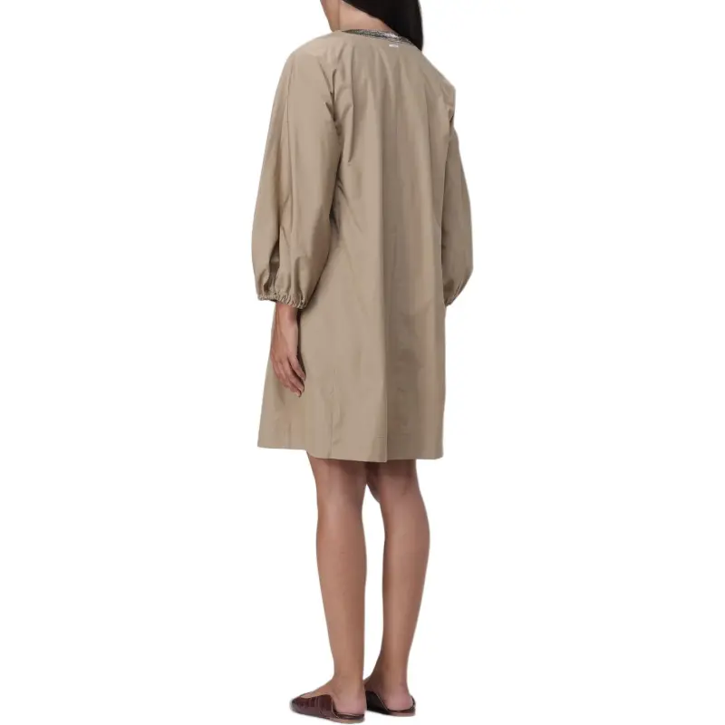 'S MAX MARA Long Sleeved Dress Women's Brown-3