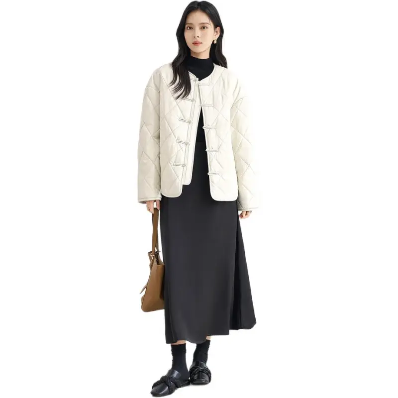 DIALOGUE Puffer Jacket Women's Gardenia White-2