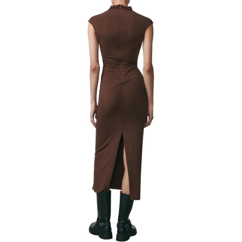 ZARA Sleeveless Dress Women's Brown-4
