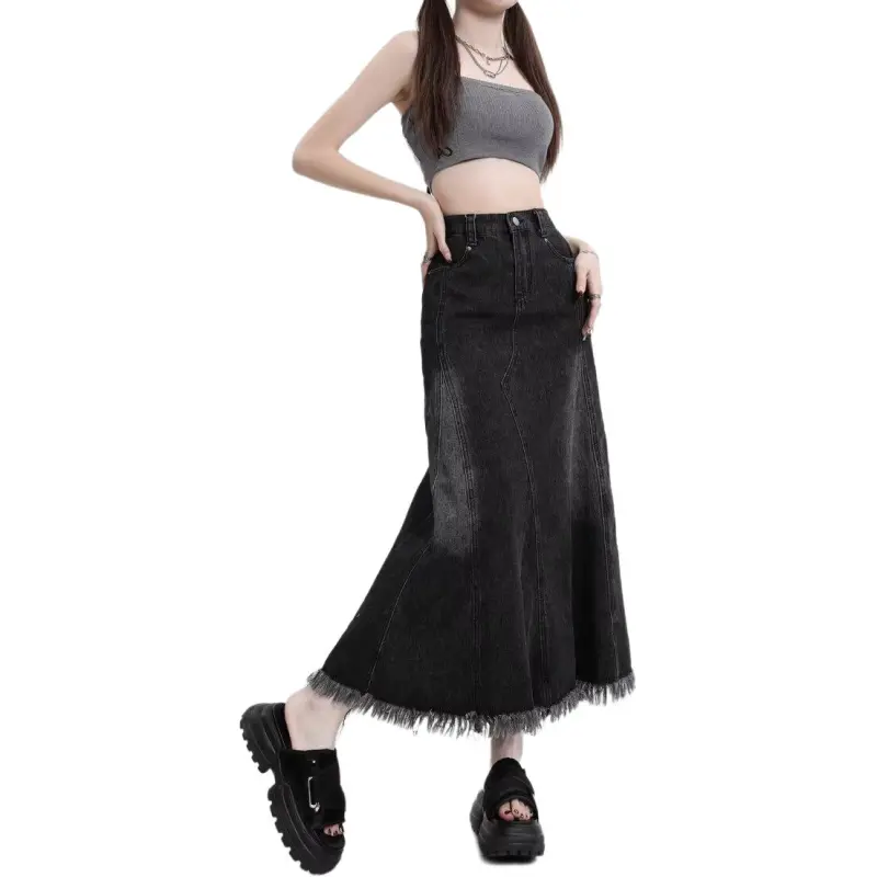 Concubine Zhu Denim Long Skirt Women's-4