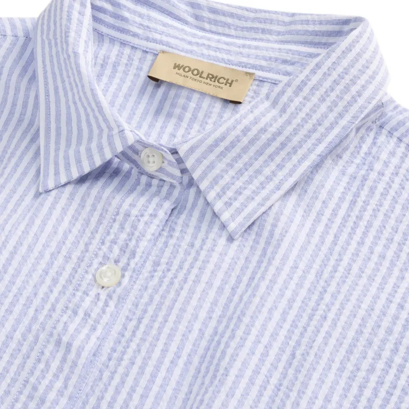 WOOLRICH Short Sleeved Dresses Women's Blue White-3