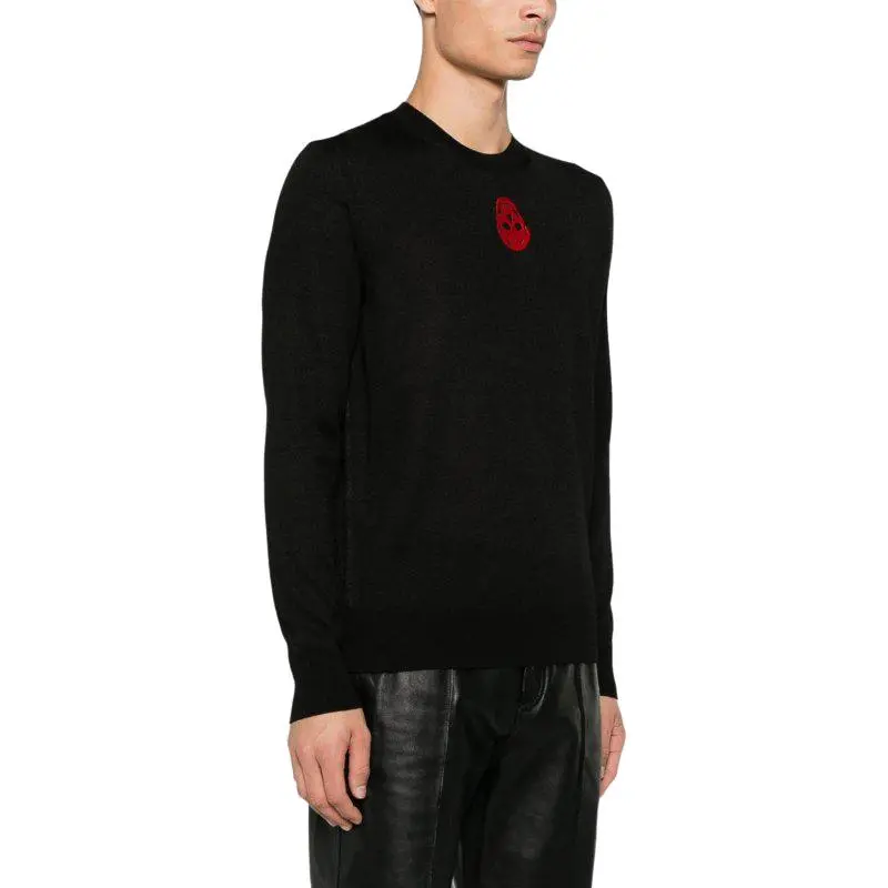 Alexander McQueen Skull Embroidered Knitted Jumper-3