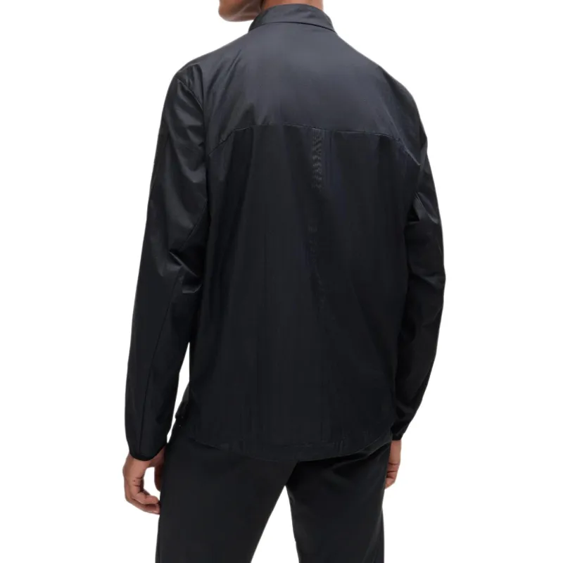 HUGO BOSS Water Repellent Regular Fit Windbreaker In Ripstop Fabric Trench Coat Men's Dark Blue-2