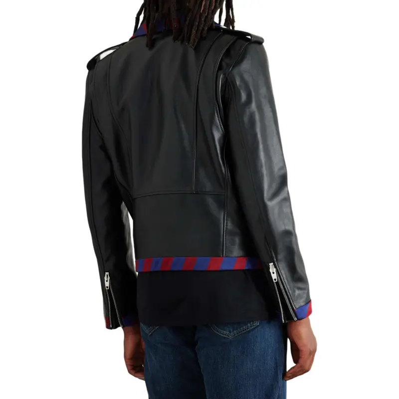 CELINE Braided Biker Zip Up Jacket-3