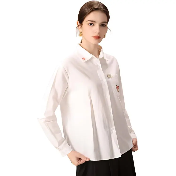 FENHONGMALI Shirt Women's White-3