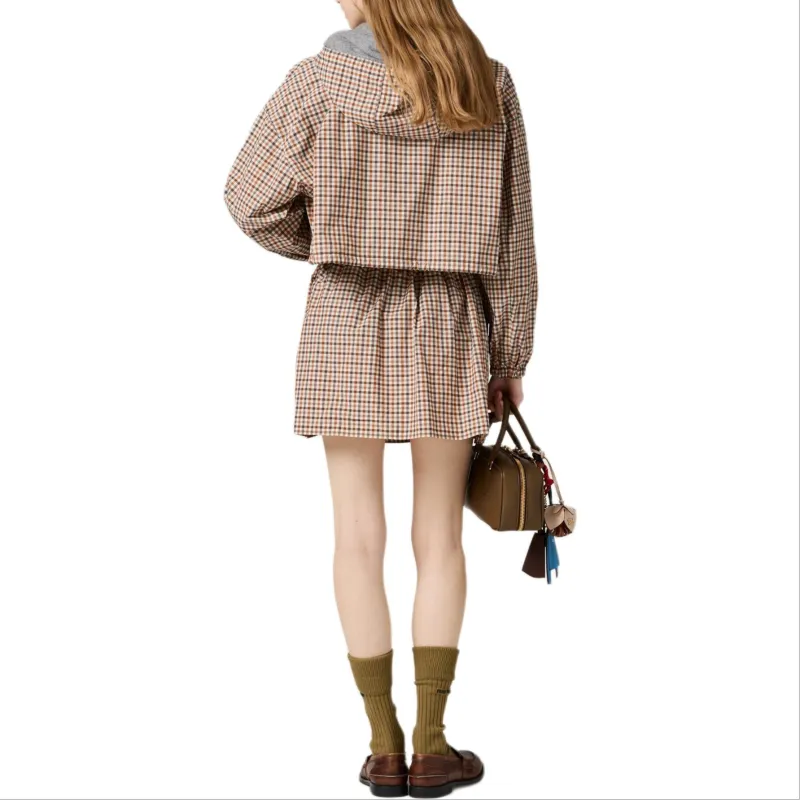 MIU MIU Vichy Check Drawstring Jacket-2