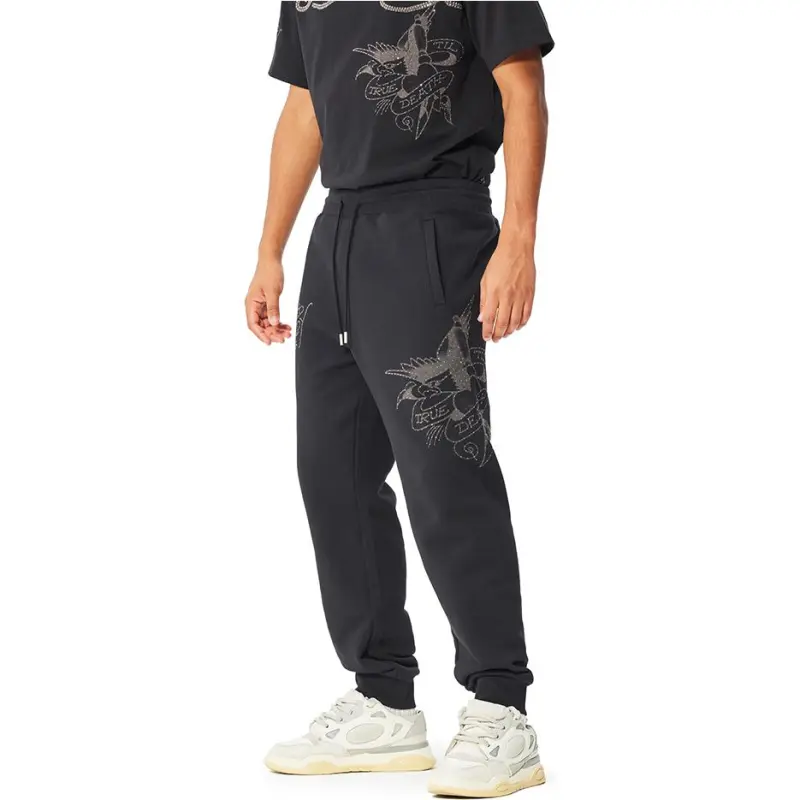 Ed Hardy SS25 Knitted Sports Pants Men's Black-4
