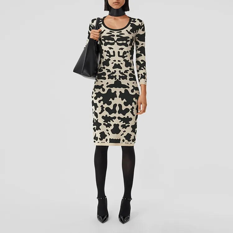 Burberry Long Sleeved Dresses Women's Black-1