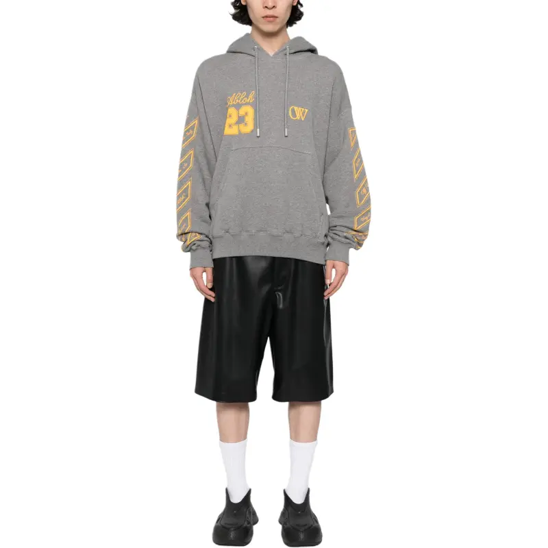 OFF-WHITE Logo Printed Drawstring Hoodie-2