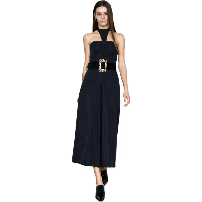 YJ1NGZYZJ Sleeveless Dress Women's Black-4