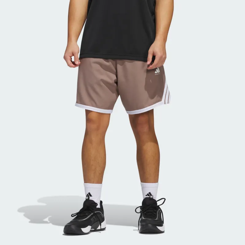 Adidas SS25 Basketball Shorts Men's Trace Brown-1