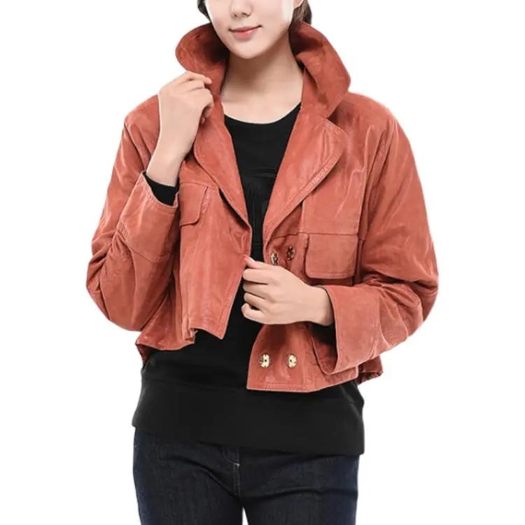 GIORGIO ARMANI Leather Jacket Women's Pink-1